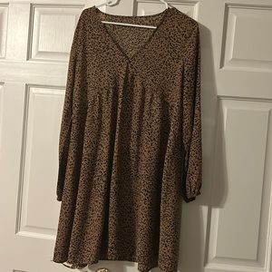 Cheetah print v-neck dress